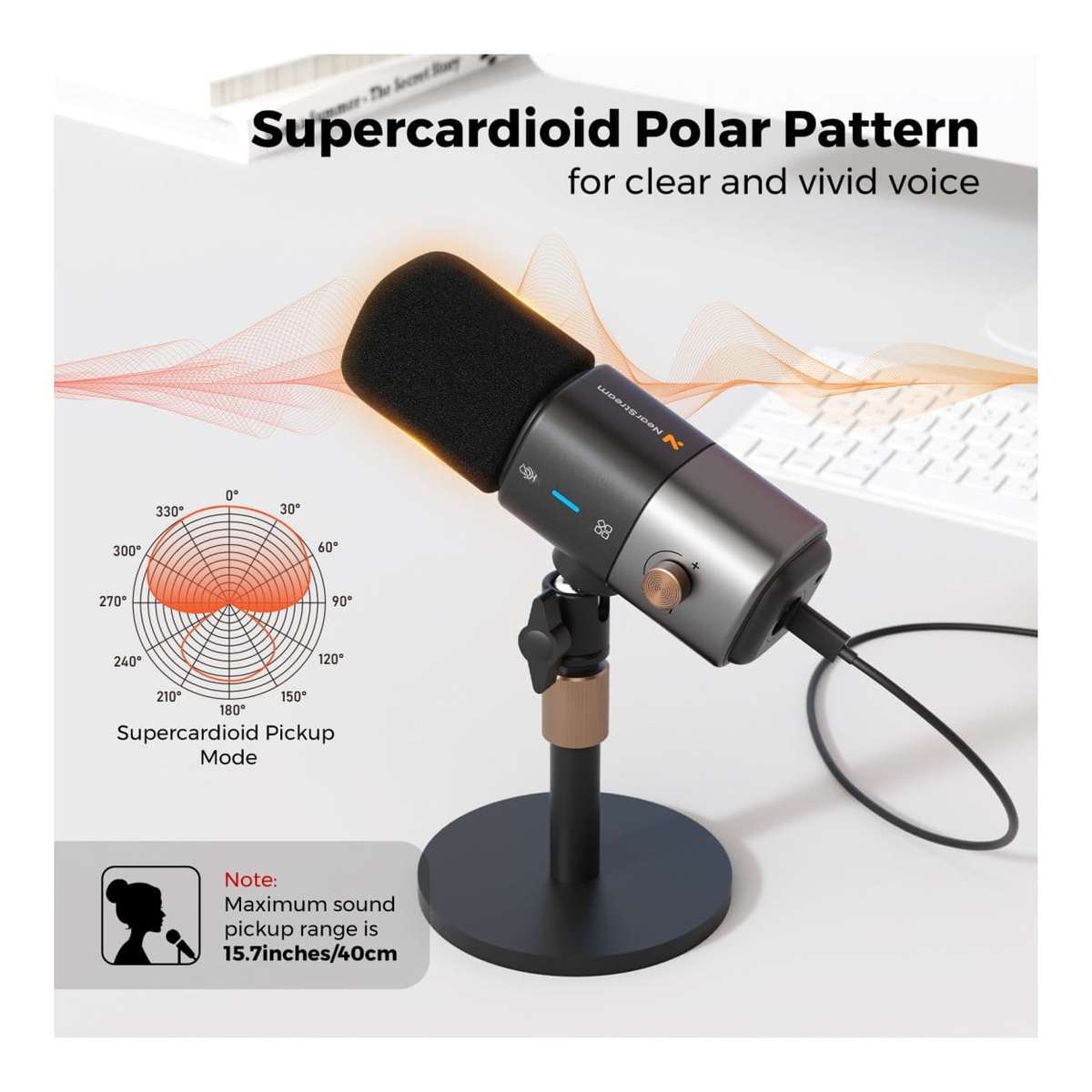 NearStream AM25X AI Noise-Canceling Condenser Microphone