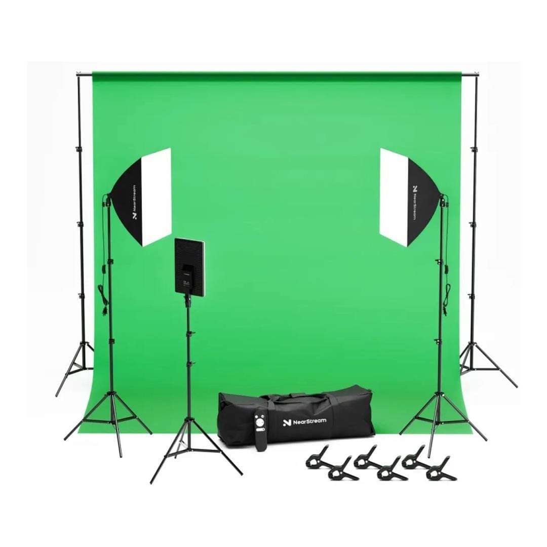 NearStream VK40 Professional Photography Lighting Kit with Green Backdrop