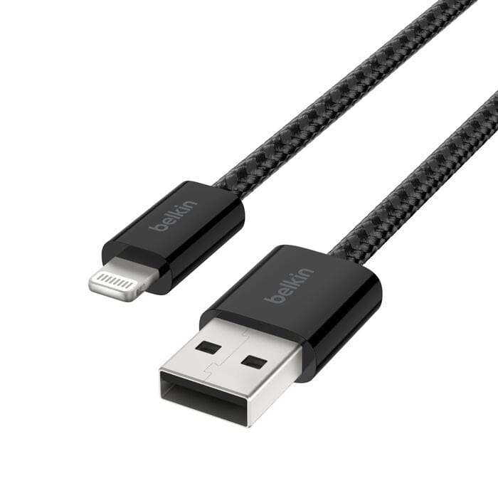 Belkin 2m BoostCharge USB-A Cable with Lightning Connector 2-pack Black BBD012HQ05BK2PK