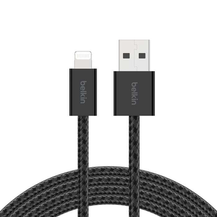 Belkin 2m BoostCharge USB-A Cable with Lightning Connector 2-pack Black BBD012HQ05BK2PK