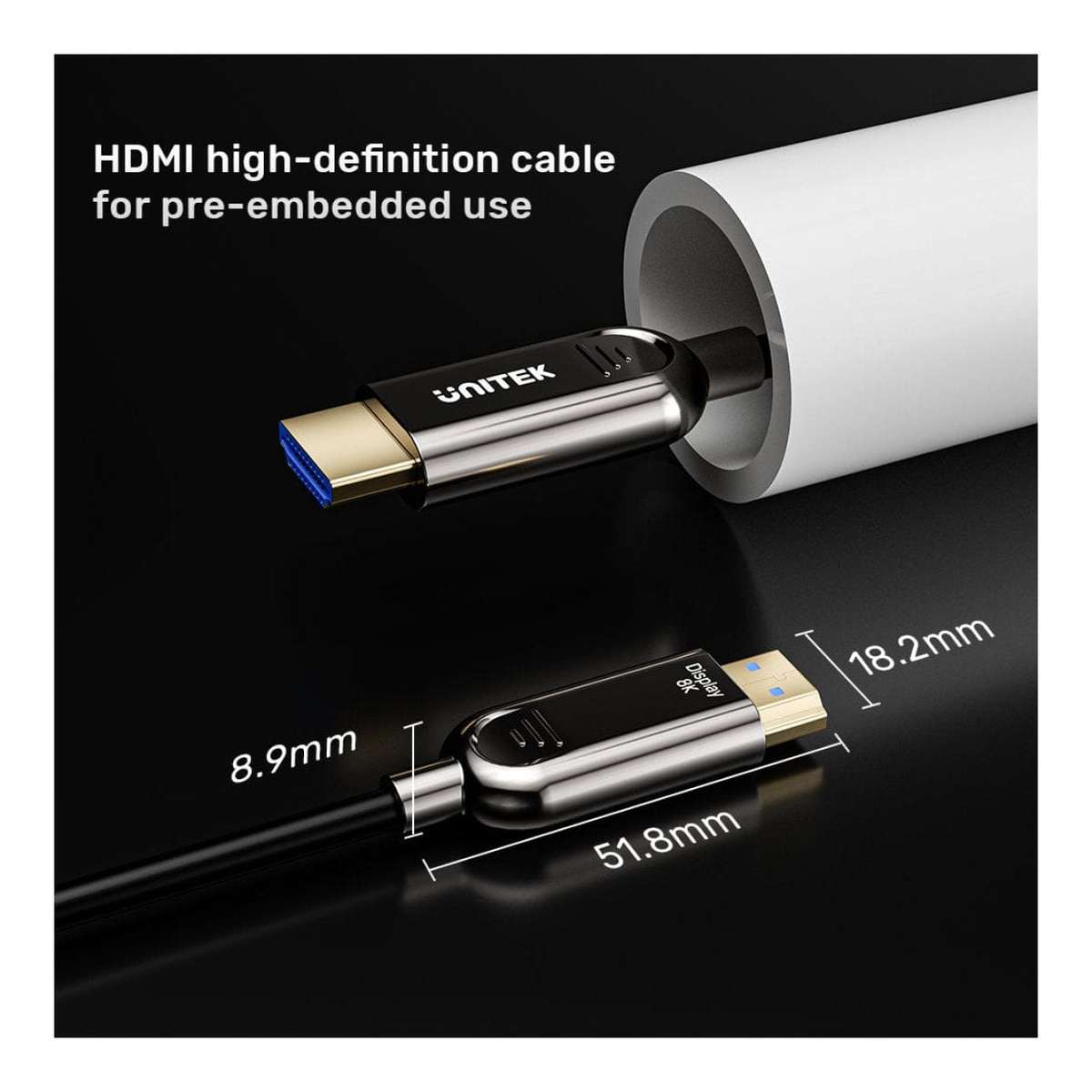 Unitek 10m 8K Fiber Optic HDMI Cable C11085GY01-10M