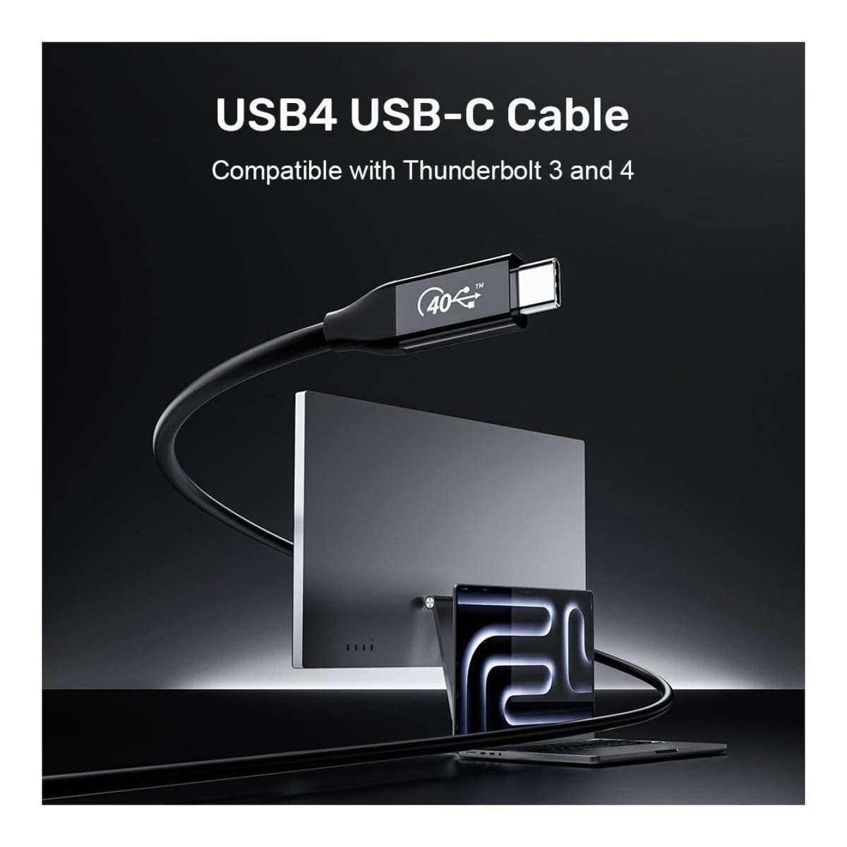 Unitek 2m 40GBPS 240W USB4 USB-C Cable C14100ABK01-2M