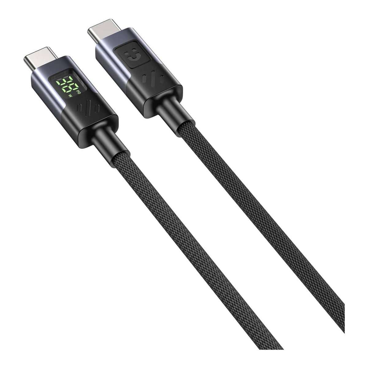 Unitek 60W Type-C Male to Male Charging Cable 2m with LED Display C14158ABK-2M