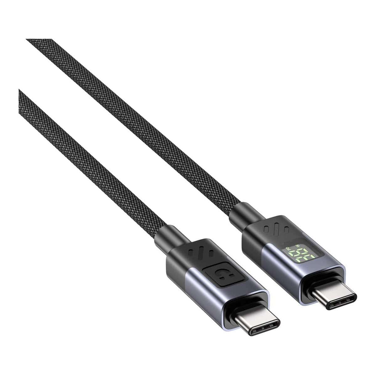 Unitek 60W Type-C Male to Male Charging Cable 2m with LED Display C14158ABK-2M