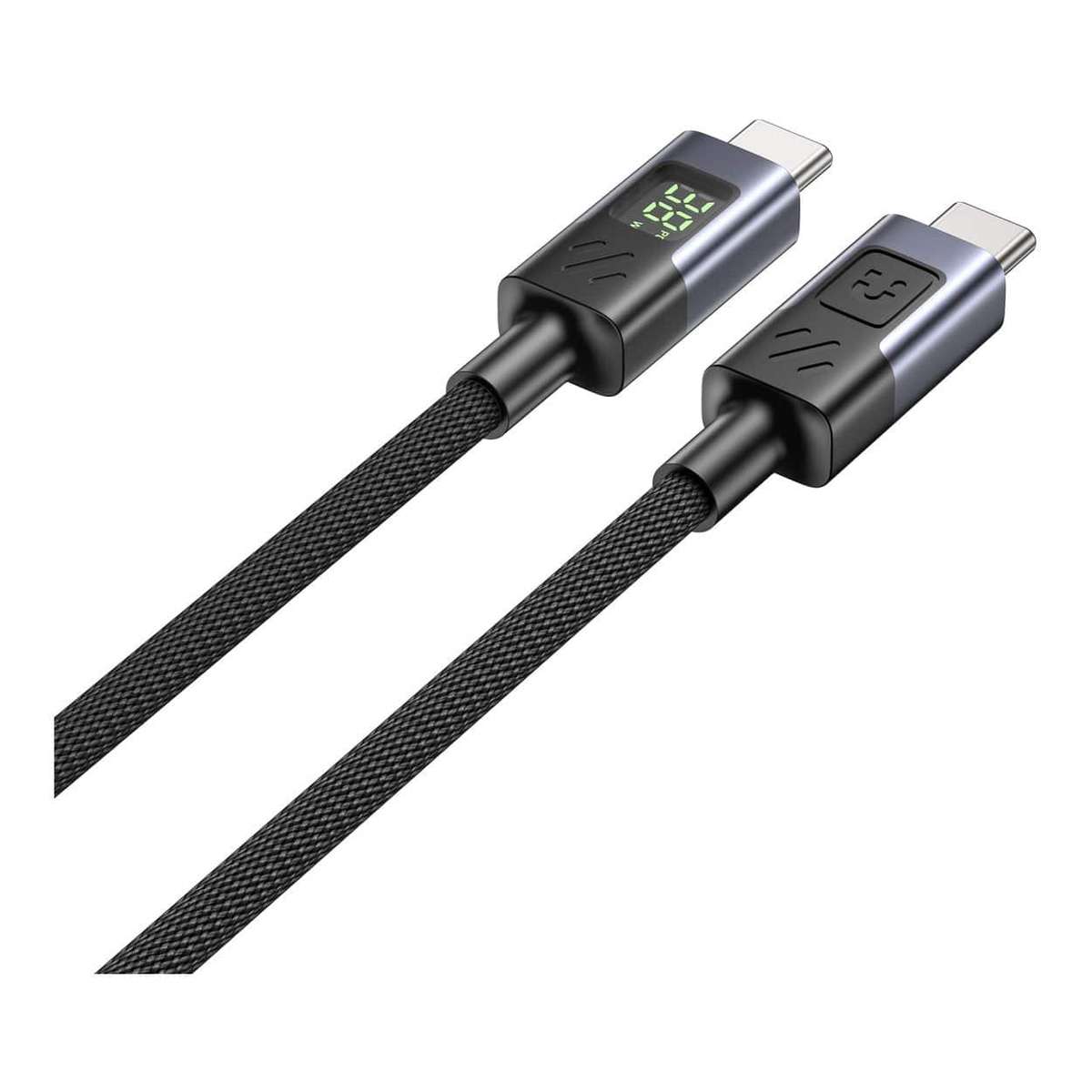 Unitek 60W Type-C Male to Male Charging Cable 2m with LED Display C14158ABK-2M