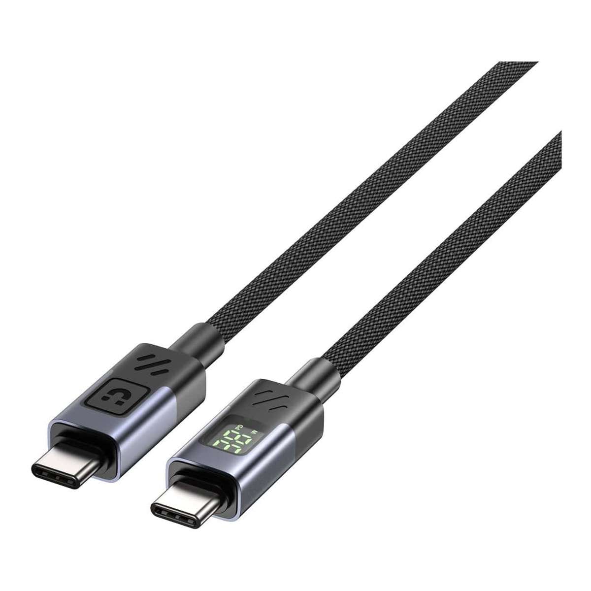 Unitek 60W Type-C Male to Male Charging Cable 2m with LED Display C14158ABK-2M