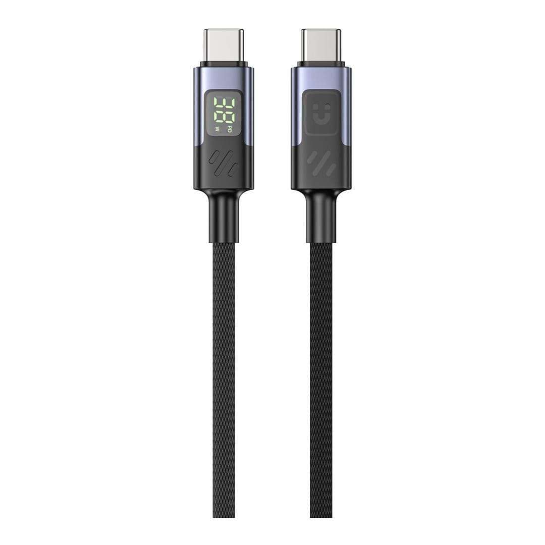 Unitek 60W Type-C Male to Male Charging Cable 2m with LED Display C14158ABK-2M