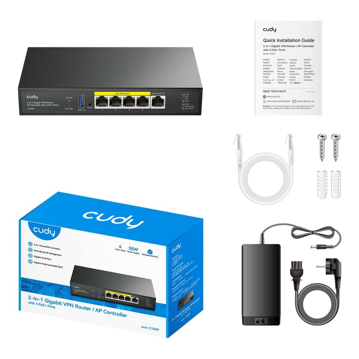 Cudy C200P Hardware AP Controller and VPN Router
