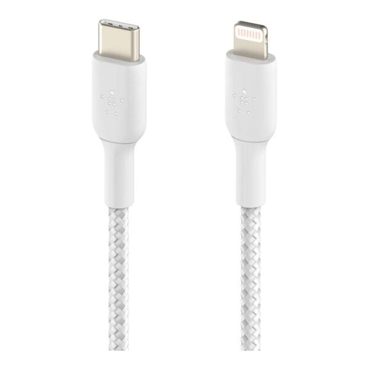 Belkin 2m BoostCharge 30W Braided USB-C to Lightning Cable White CAA004BT2MWH