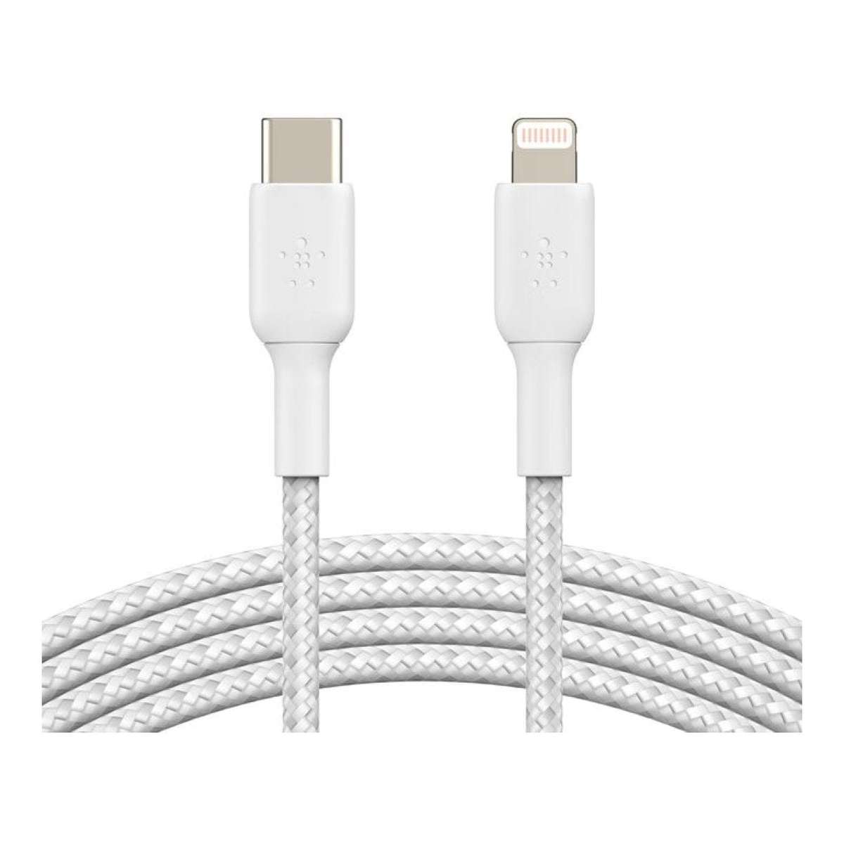 Belkin 2m BoostCharge 30W Braided USB-C to Lightning Cable White CAA004BT2MWH
