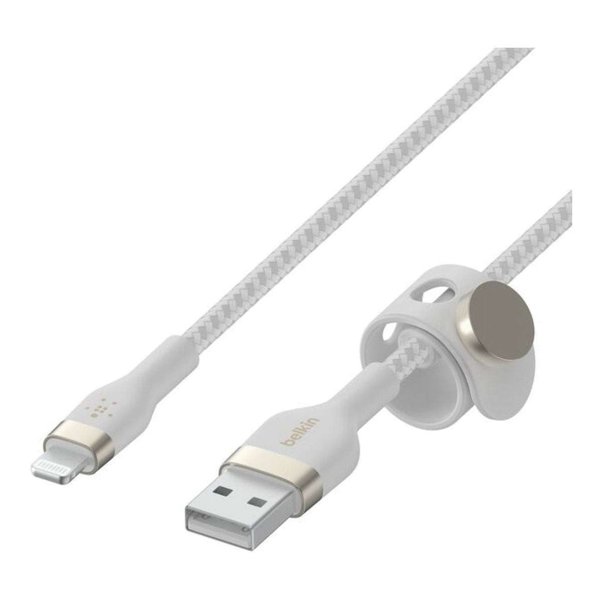 Belkin BoostCharge Pro Flex USB-A Cable with Lightning Connector White CAA010BT3MWH