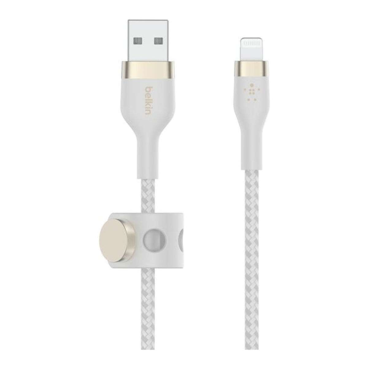 Belkin BoostCharge Pro Flex USB-A Cable with Lightning Connector White CAA010BT3MWH