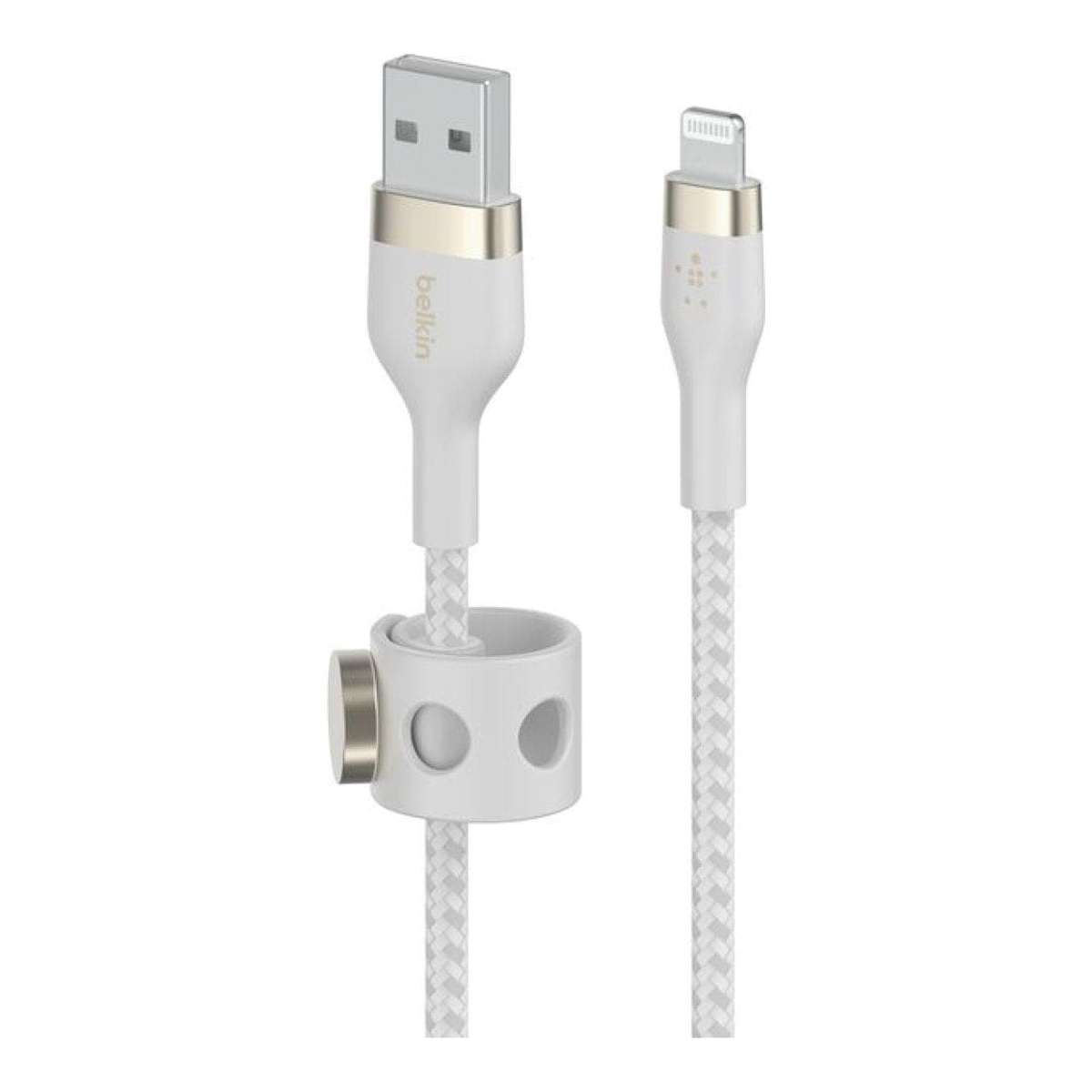 Belkin BoostCharge Pro Flex USB-A Cable with Lightning Connector White CAA010BT3MWH