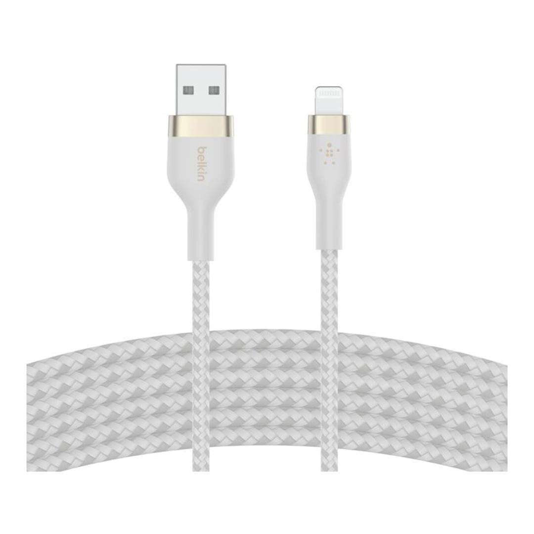 Belkin BoostCharge Pro Flex USB-A Cable with Lightning Connector White CAA010BT3MWH