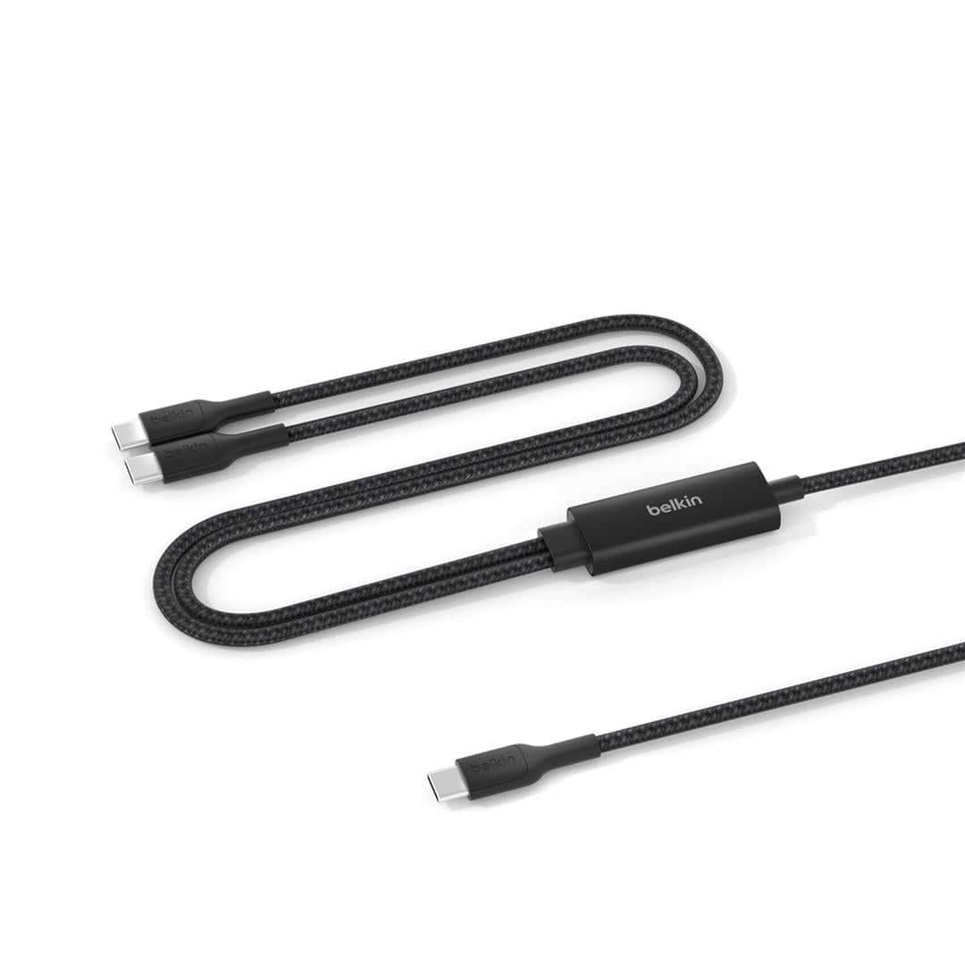 Belkin 140W BoostCharge Pro Braided USB-C to Dual USB-C Cable Black CAC004HQ1.5MBK