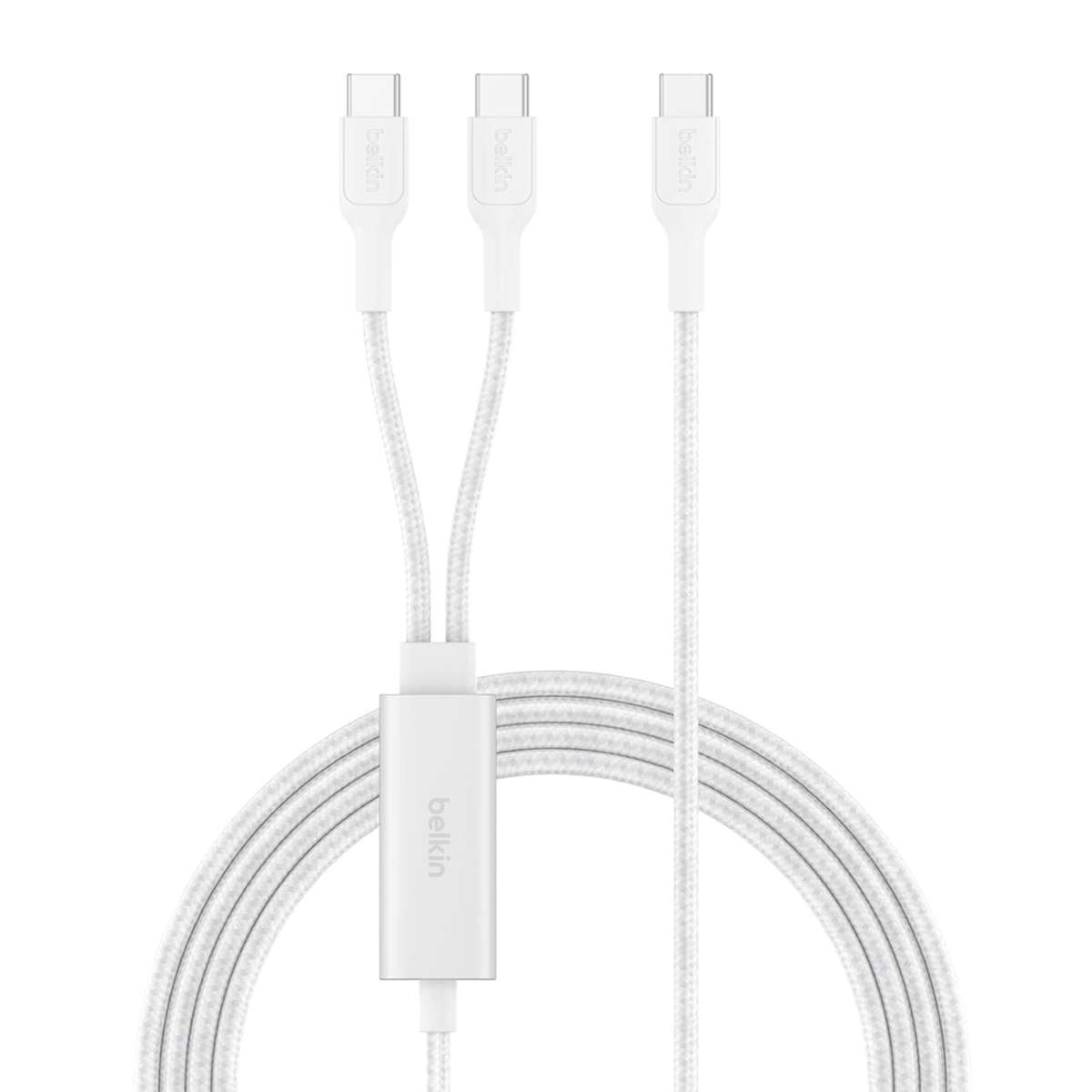 Belkin 140W BoostCharge Pro Braided USB-C to Dual USB-C Cable White CAC004HQ1.5MWH