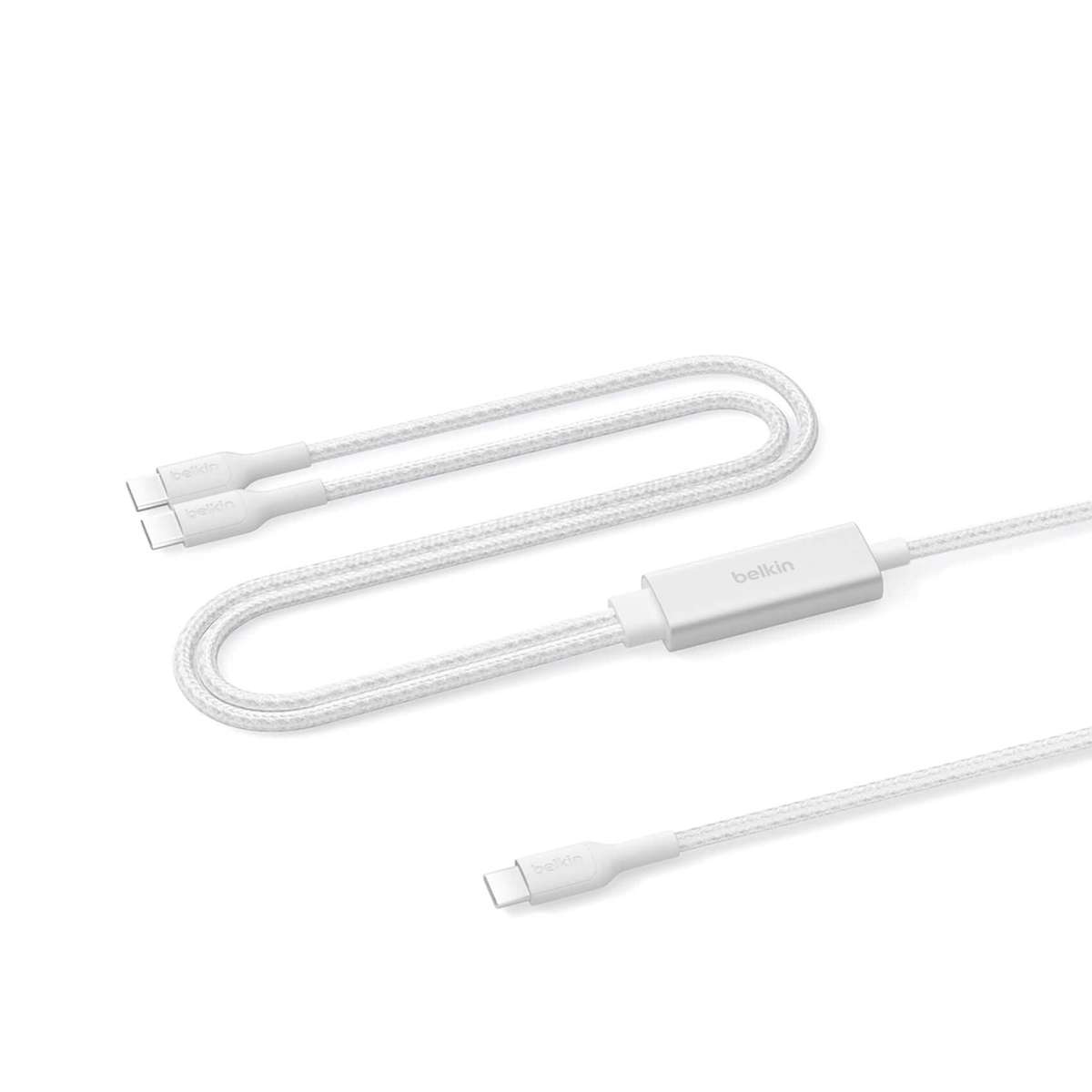 Belkin 140W BoostCharge Pro Braided USB-C to Dual USB-C Cable White CAC004HQ1.5MWH