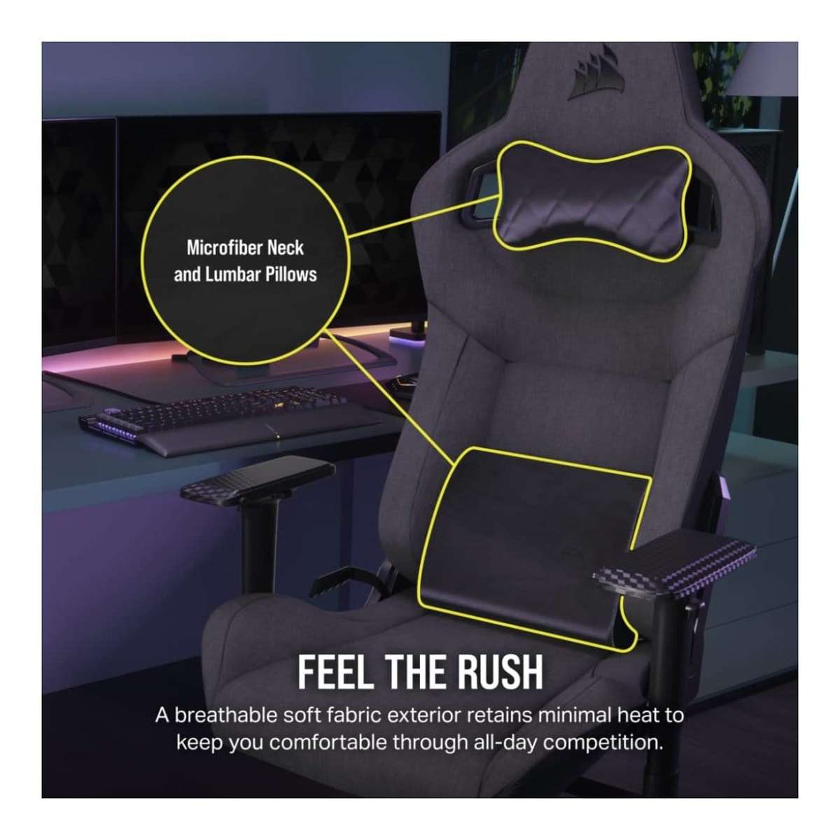 Corsair T3 RUSH Gaming Chair Charcoal CF-9010057-WW