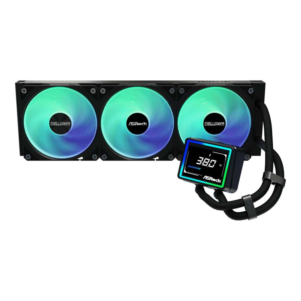 ASRock Challenger 360 Digital 360mm AIO Liquid CPU Cooler Black