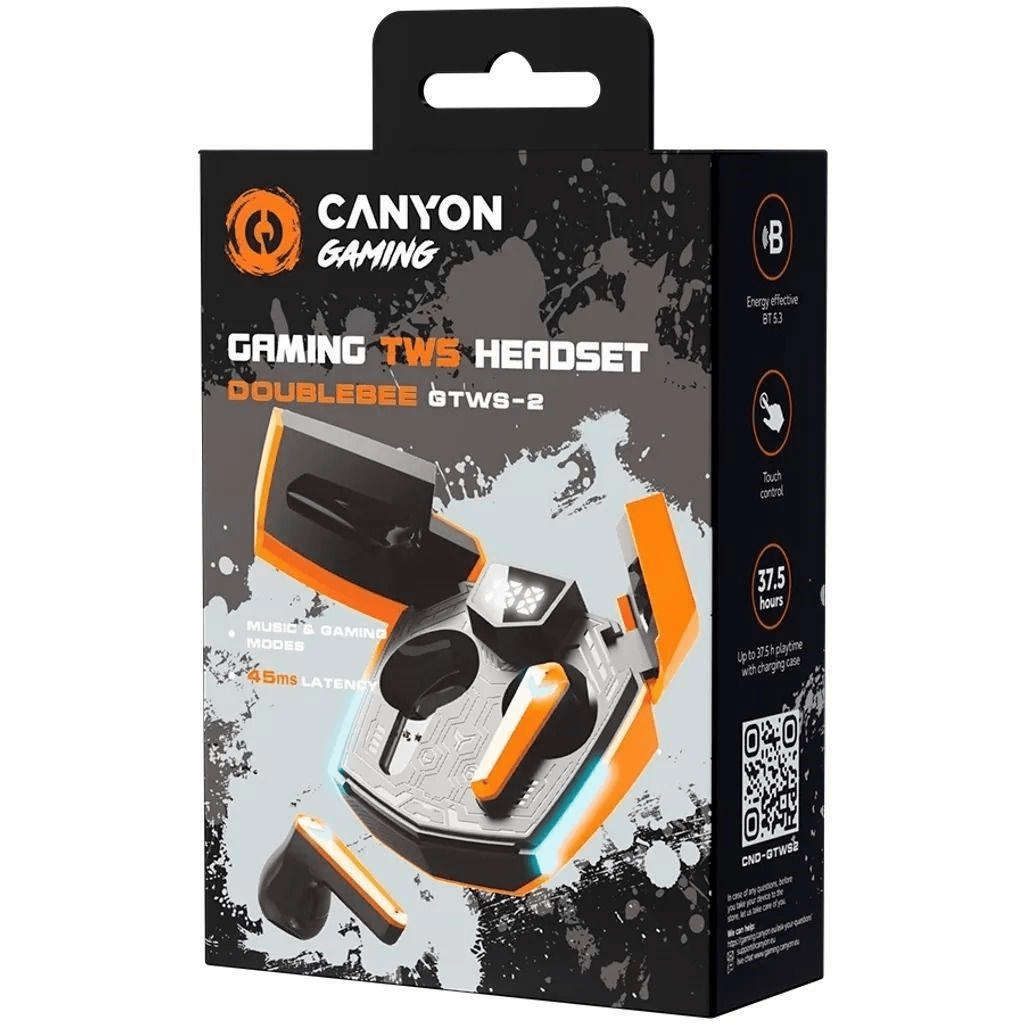 Canyon GTWS-2 True Wireless BlueTooth 5.3 Earbuds - Orange CND-GTWS2O