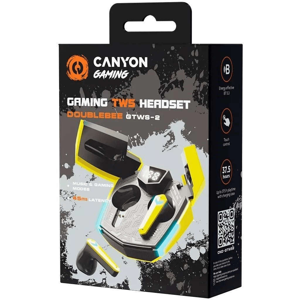 Canyon GTWS-2 True Wireless BlueTooth 5.3 Earbuds - Yellow CND-GTWS2Y