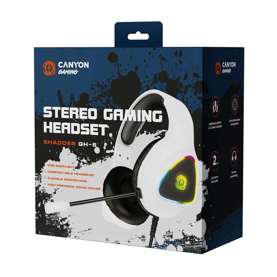 Canyon Shadder Wired Gaming Headset While CND-SGHS6W