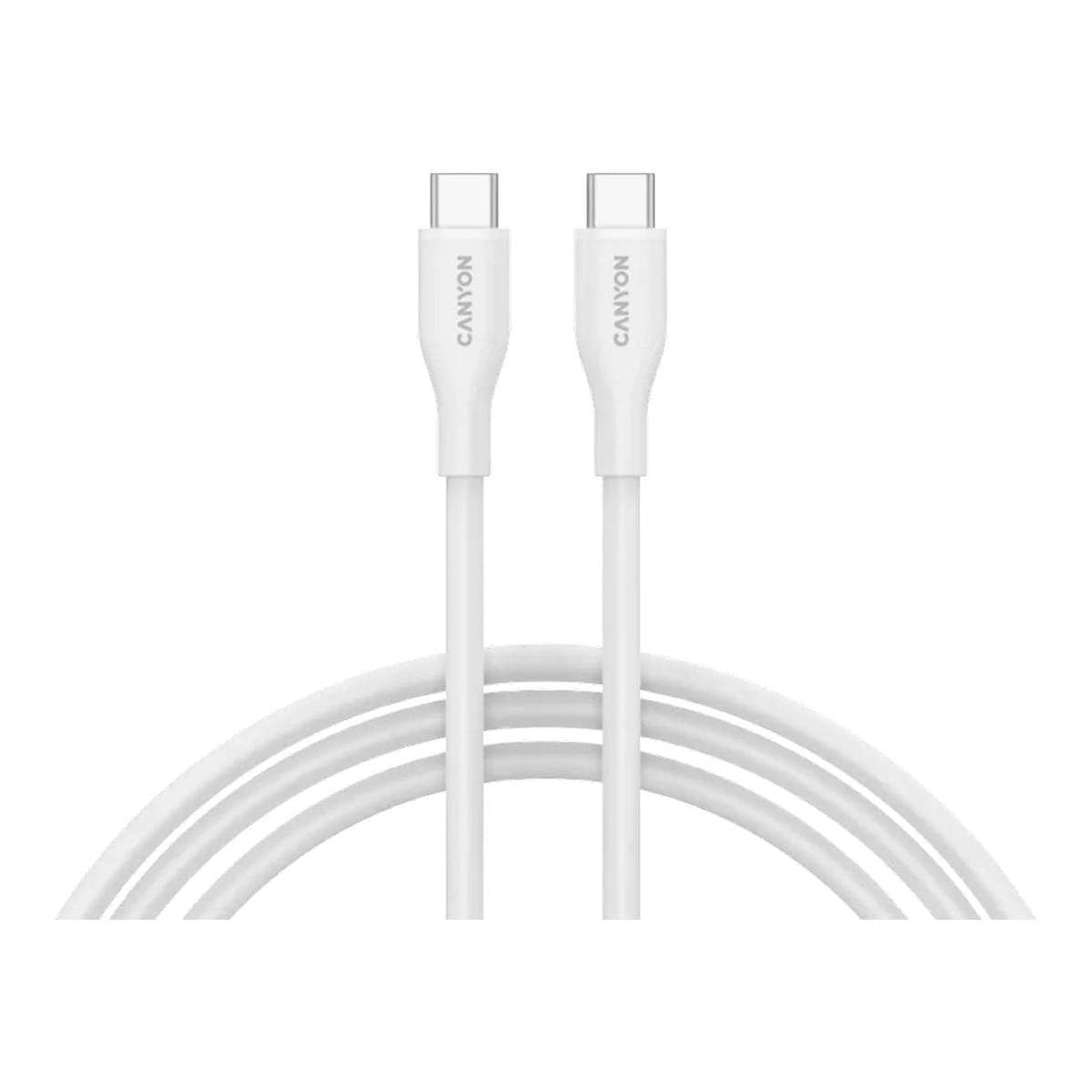 Canyon 60W Type-C Male to Male Silicon Cable 1m White CNS-CC60SC10W