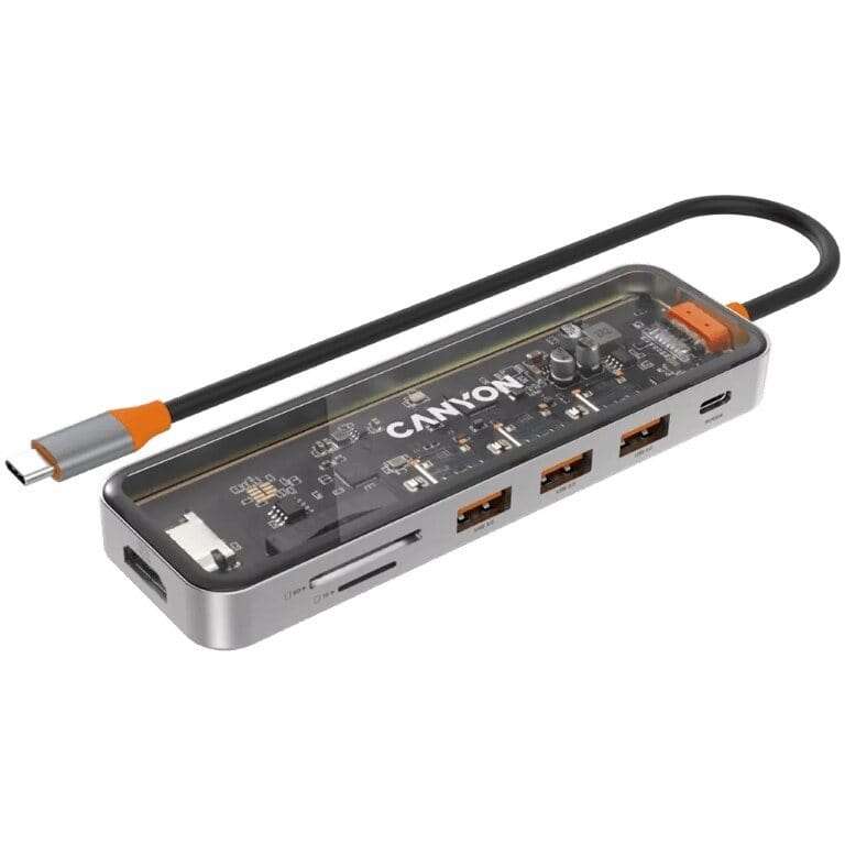 Canyon DS-13 7-in-1 to Type-C Transparent Hub CNS-TDS13