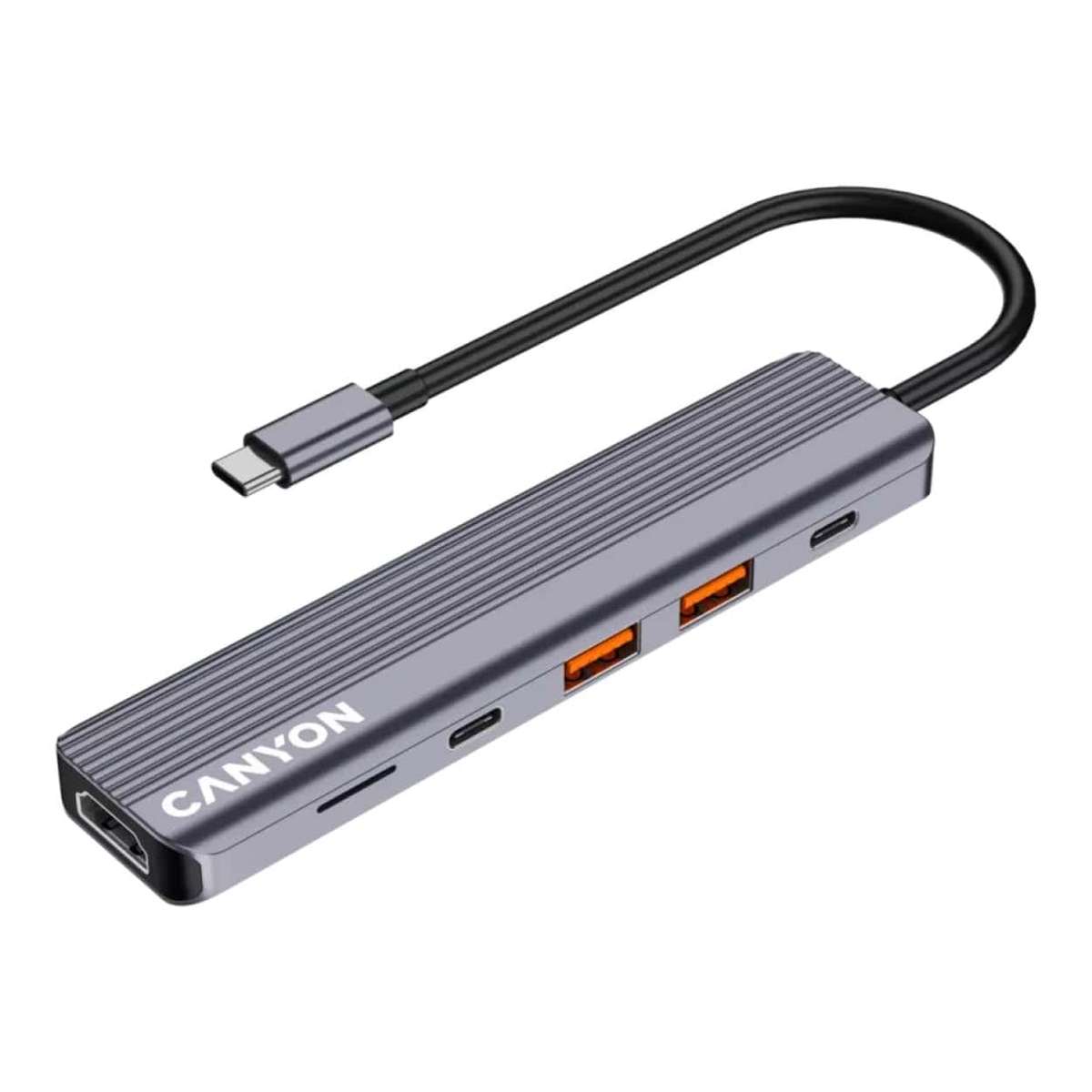 Canyon DS-17 6-in-1 Type-C Hub Grey CNS-TDS17
