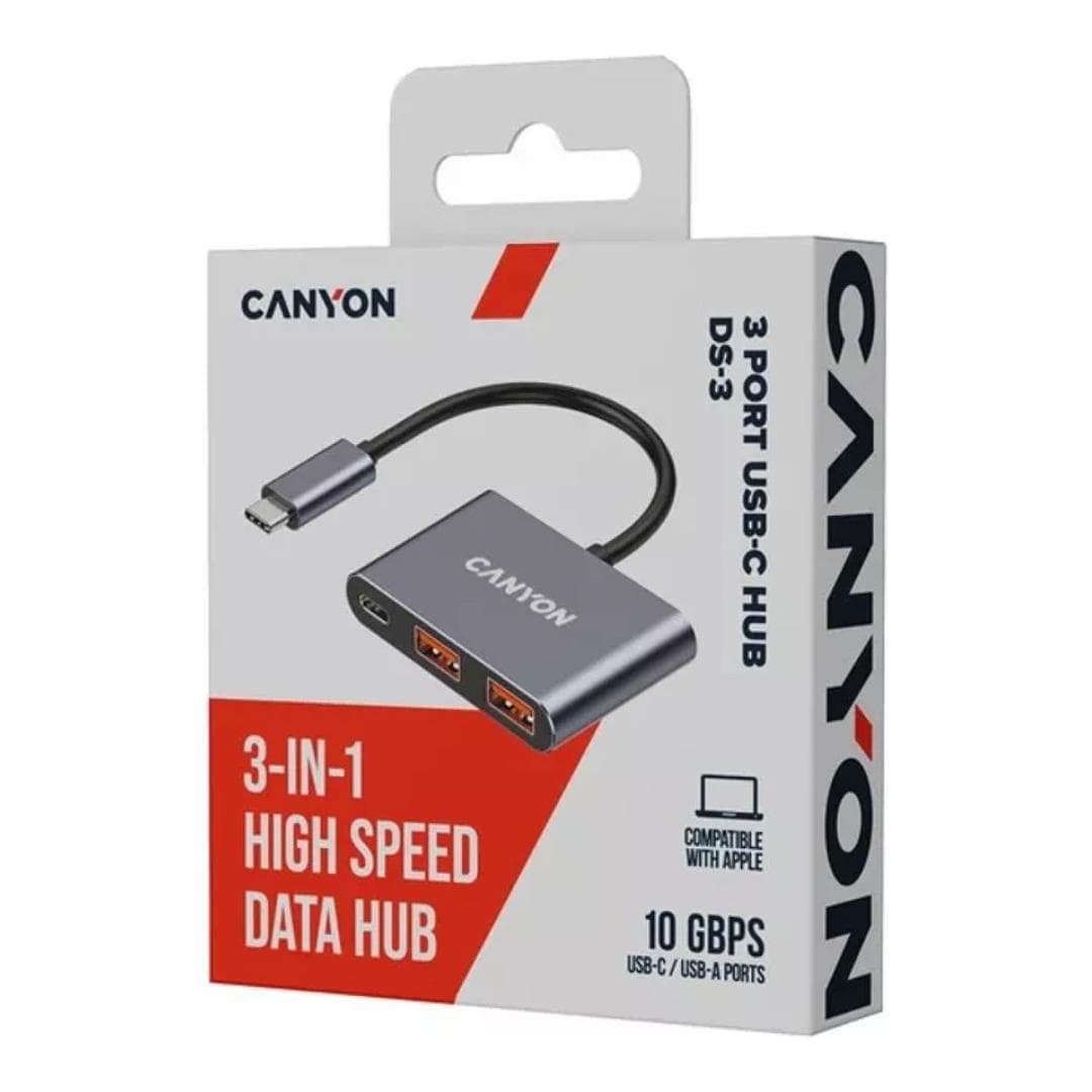 Canyon DS-3 3-in-1 Type-C Hub Dark Grey CNS-TDS3