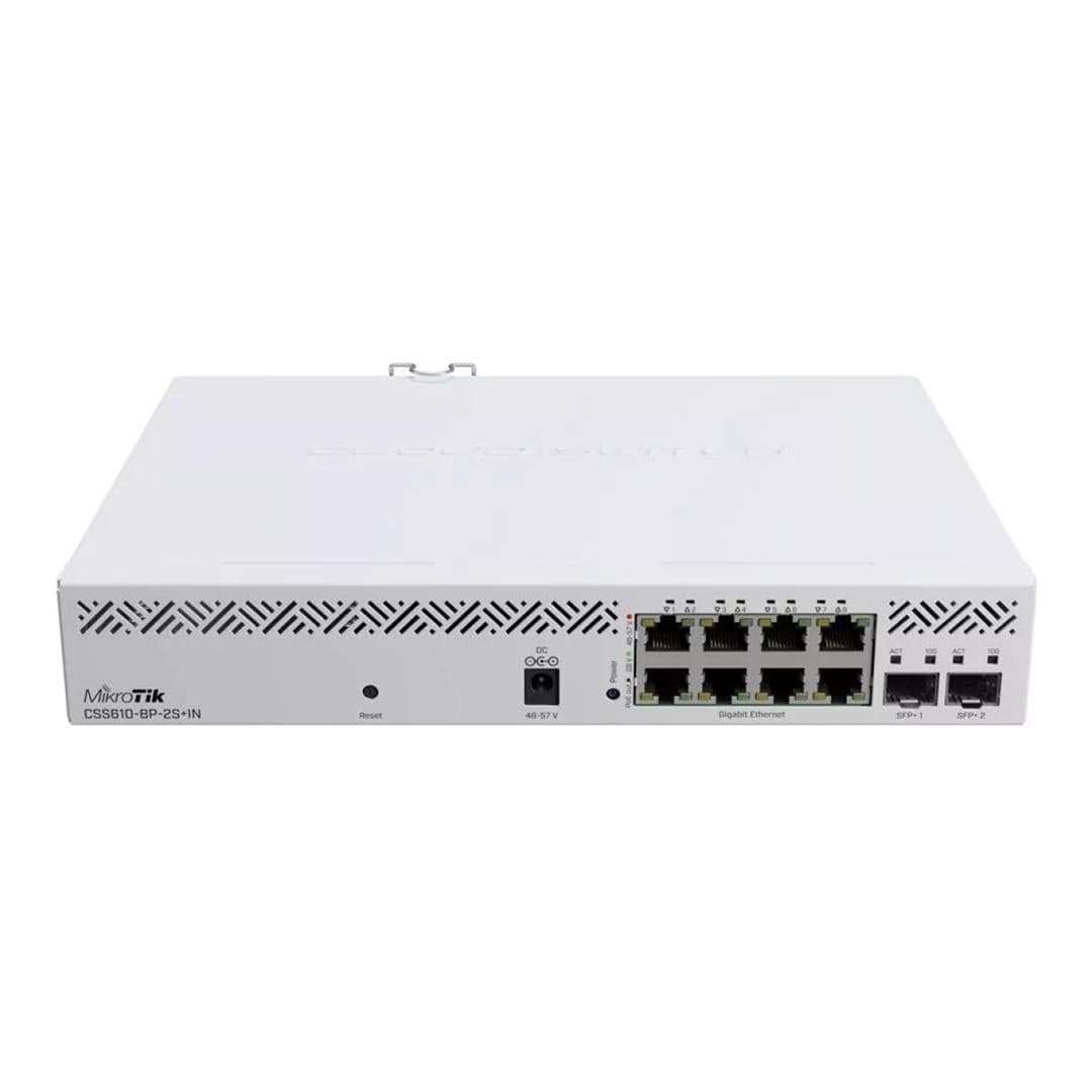 Mikrotik SwOS 8-port PoE with 2x SFP+ Cloud Smart Switch White CSS610-8P-2S+IN