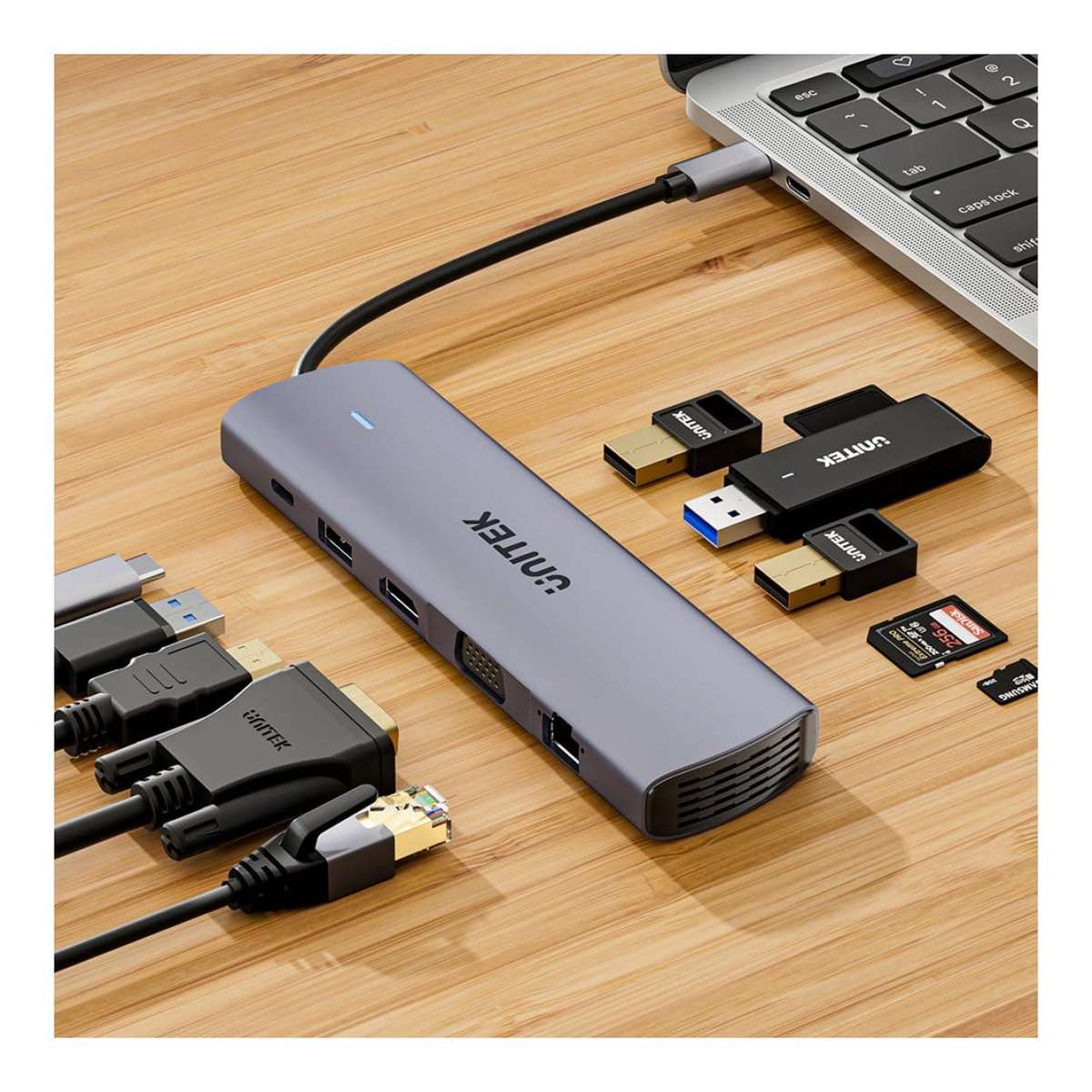 Unitek uHUB U11+ 11-in-1 USB-C Hub with Dual Display D1113BGY01