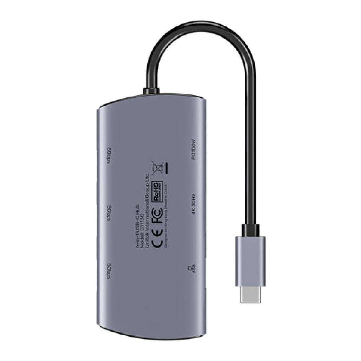 Unitek uHub H6+ 100W 6-in-1 Type-C Hub D1113C