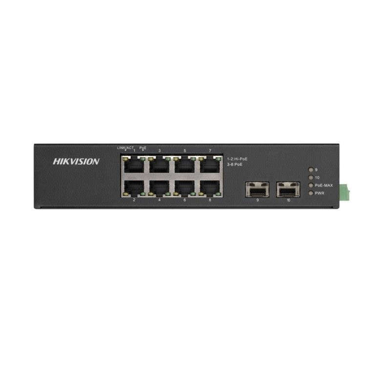 Hikvision 8-port GbE POE Unmanaged Harsh Switch with 2x SFP Ports DS-3T0510HP-E/HS