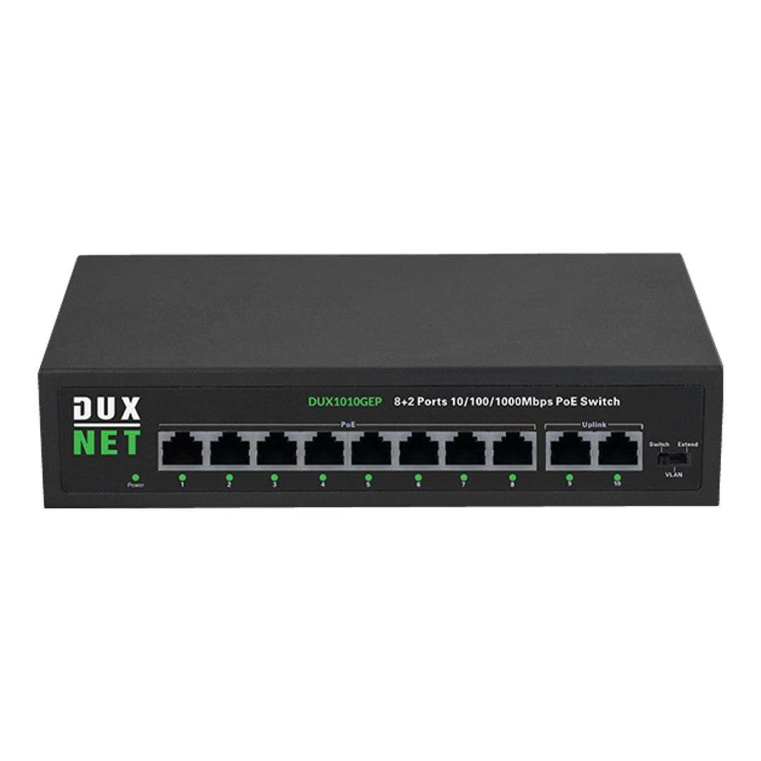 DuxNet 10-port GbE with 8-port PoE+ Unmanaged Switch DUX1010GEP