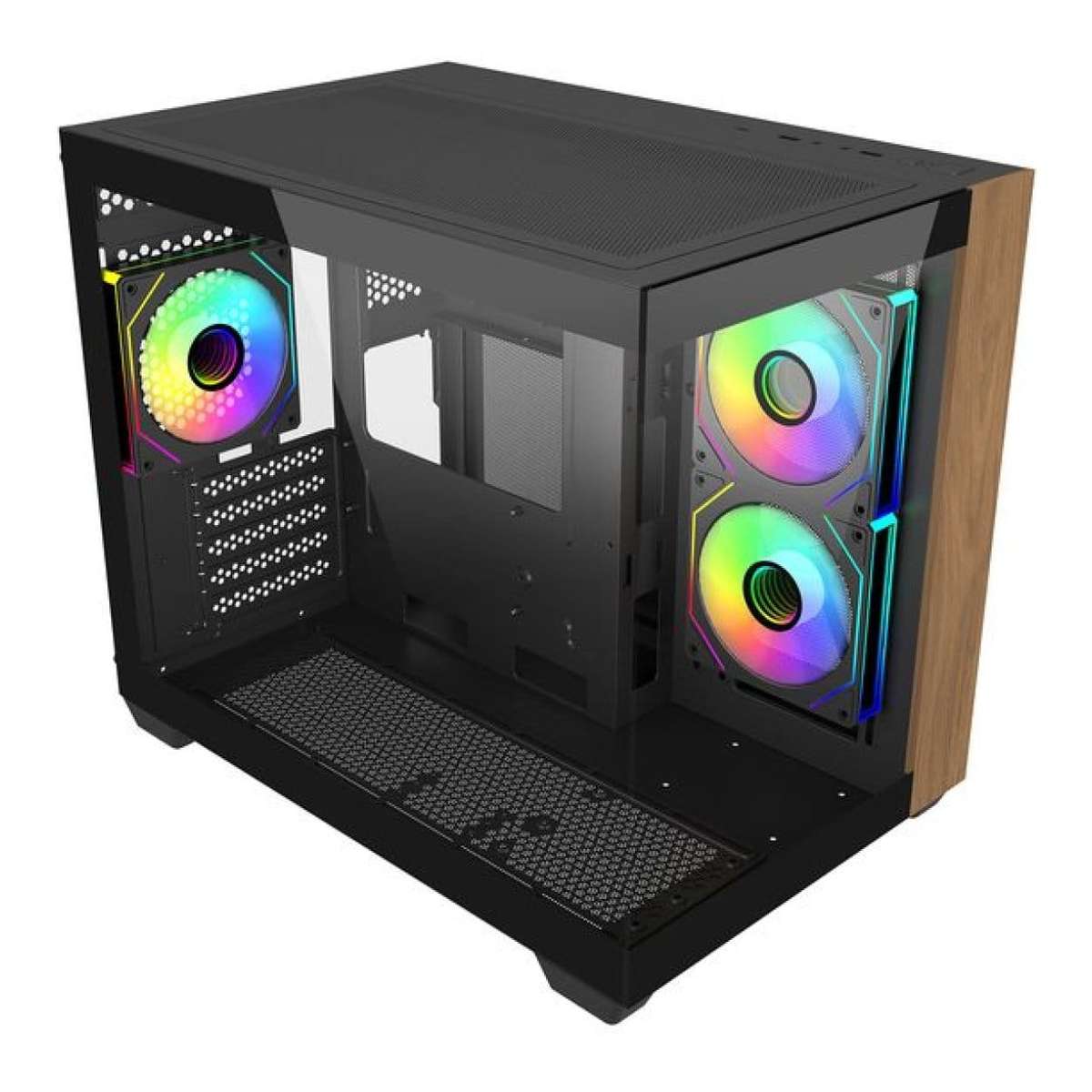 Cooler Master Elite 481 Wood Micro ATX Mini Tower PC Case Black E481-KHNN-S00