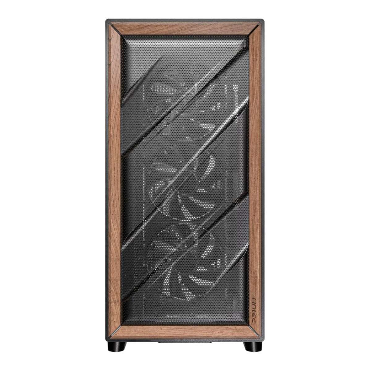Antec Flux Wood Mid Tower ATX Gaming PC Case Black