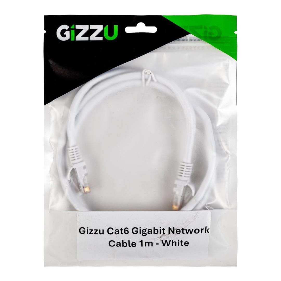 Gizzu CAT6 UTP Fly Lead RJ45 Ethernet Network Cable 1m White GCPCAT6010-WH