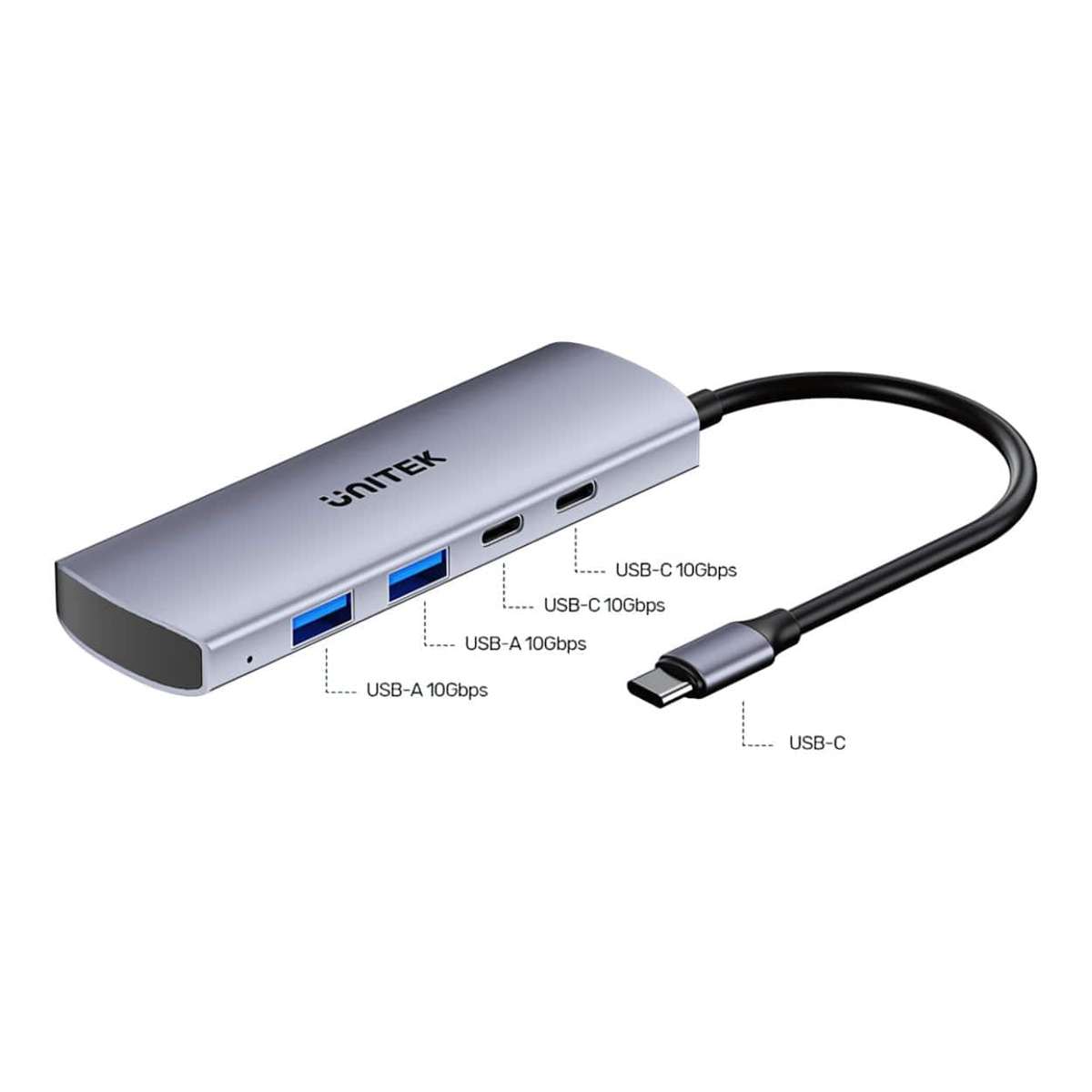 Unitek uHUB Q4 4-in-1 USB-C/A Hub H1112DGY01