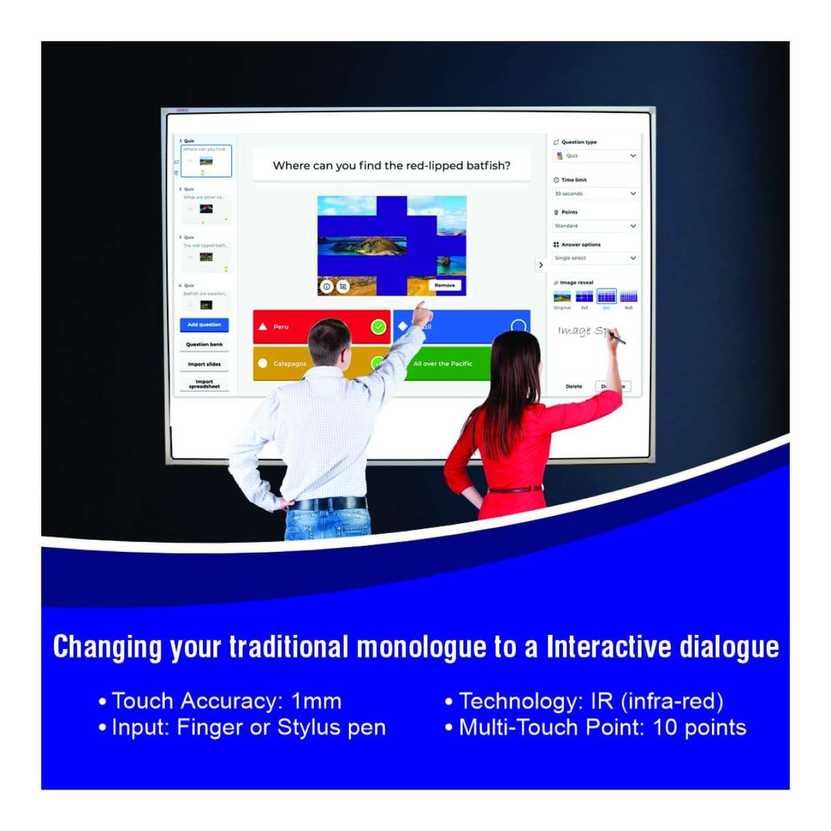 Parrot 78-inch Multi Touch Interactive Whiteboard HV-1683A