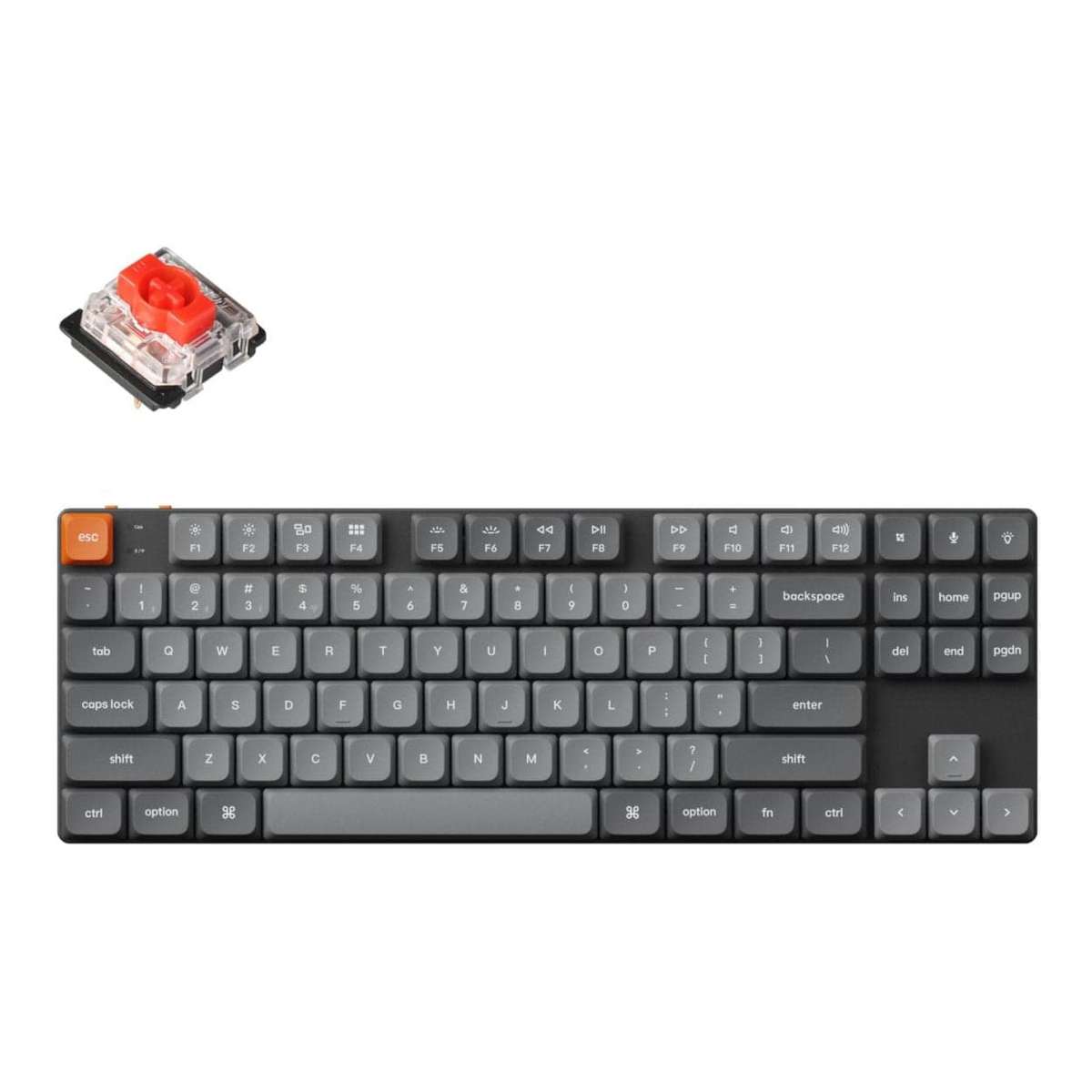 Keychron K1 Max QMK/VIA Wireless Custom Mechanical Keyboard Red Switches K1M-H1