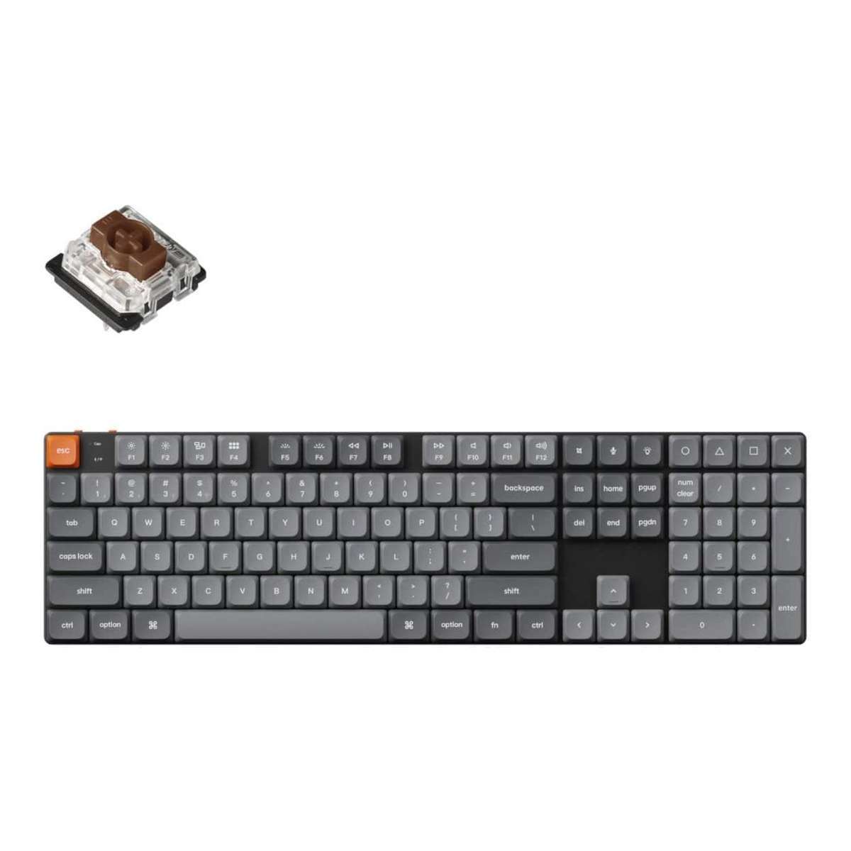 Keychron K5 Max QMK/VIA Full-sized Wireless Custom Mechanical Keyboard Brown Switches K5M-H3