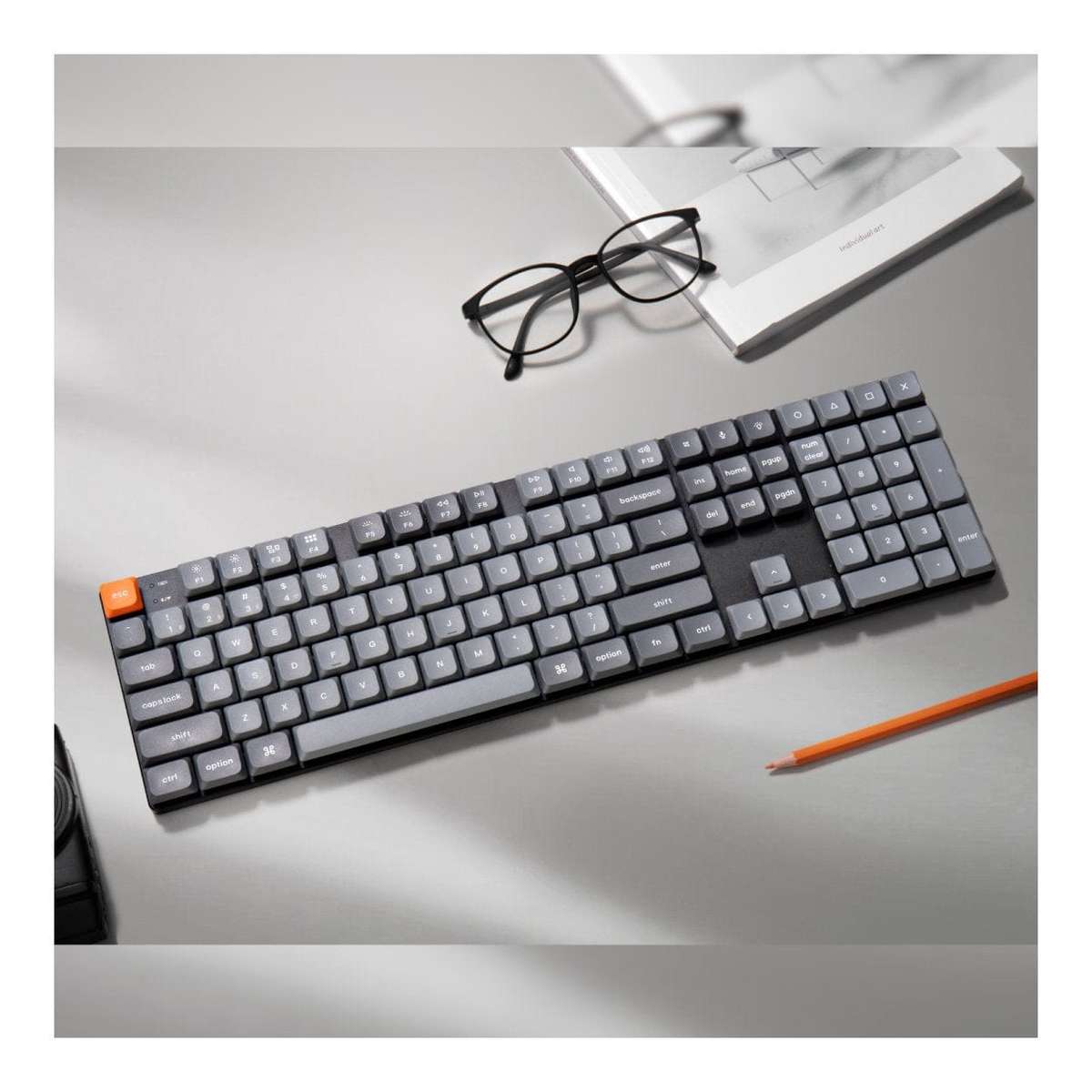 Keychron K5 Max QMK/VIA Full-sized Wireless Custom Mechanical Keyboard Brown Switches K5M-H3