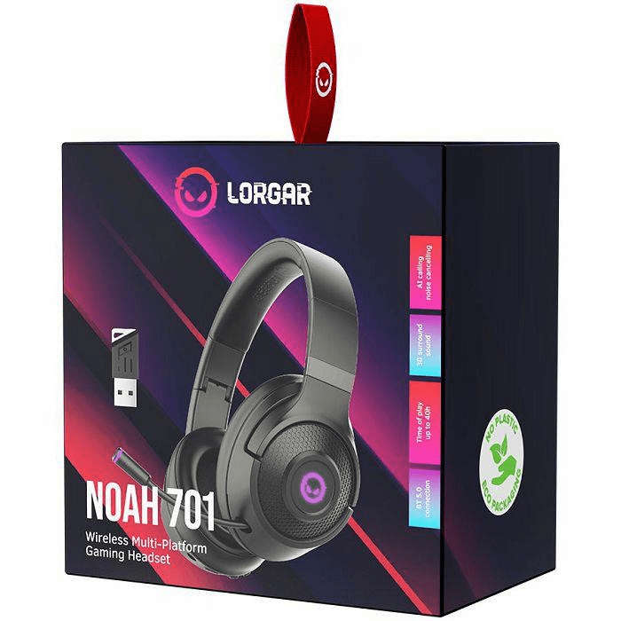 Lorgar Noah 701 Gaming Headset with Microphone Black LRG-GHS701