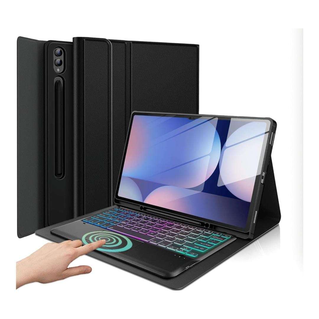 Tuff-Luv MF4045 14.6-inch Backlit Bluetooth Keyboard Case with TrackPad for Samsung Tab - Black