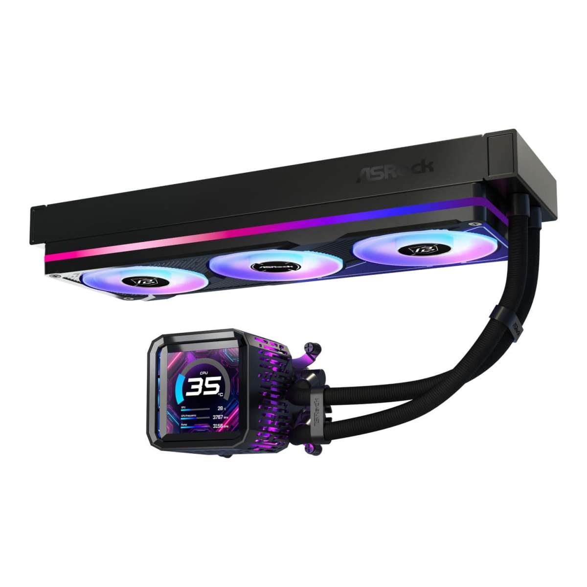 ASRock Phantom Gaming 360 LCD AIO Liquid CPU Cooler Black