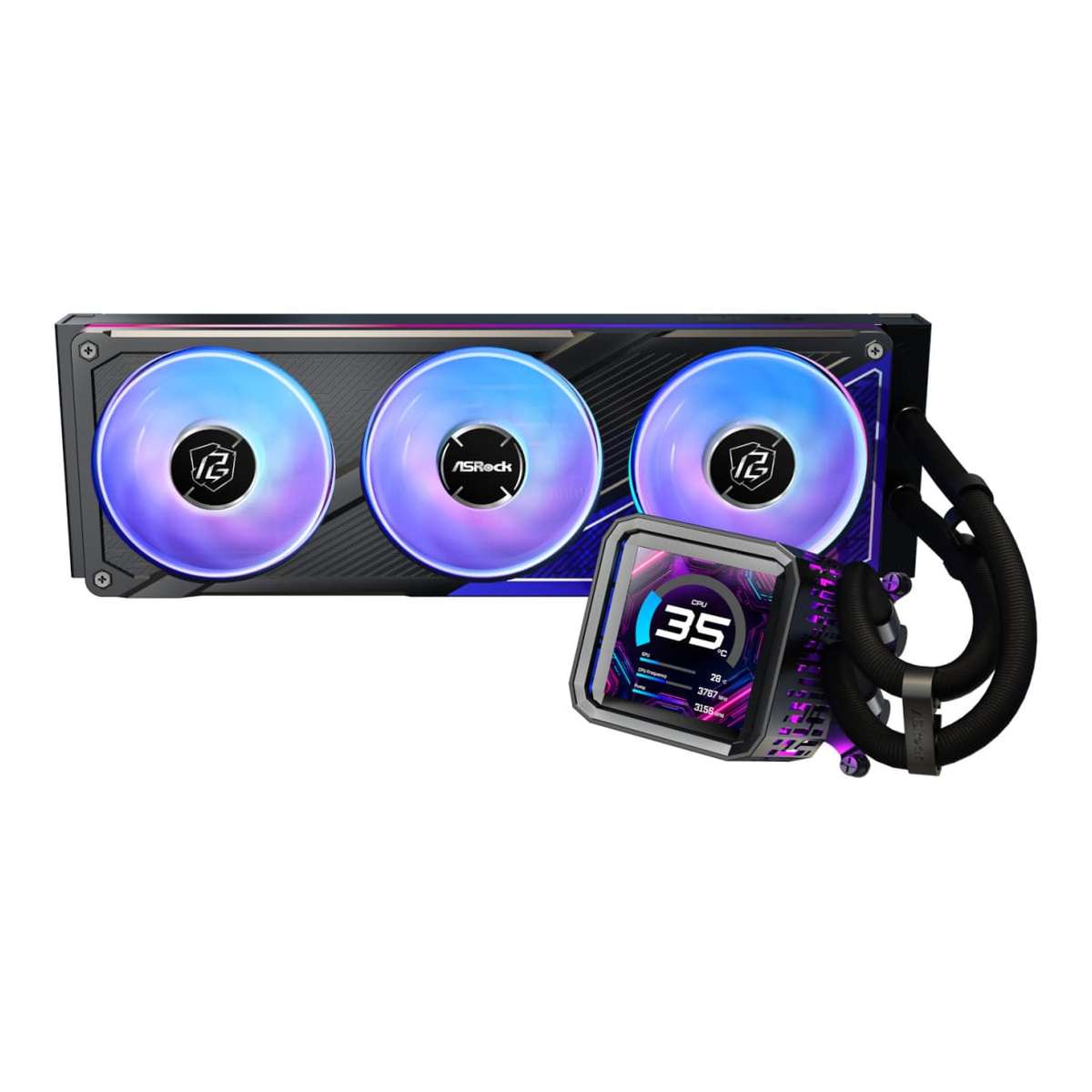ASRock Phantom Gaming 360 LCD AIO Liquid CPU Cooler Black