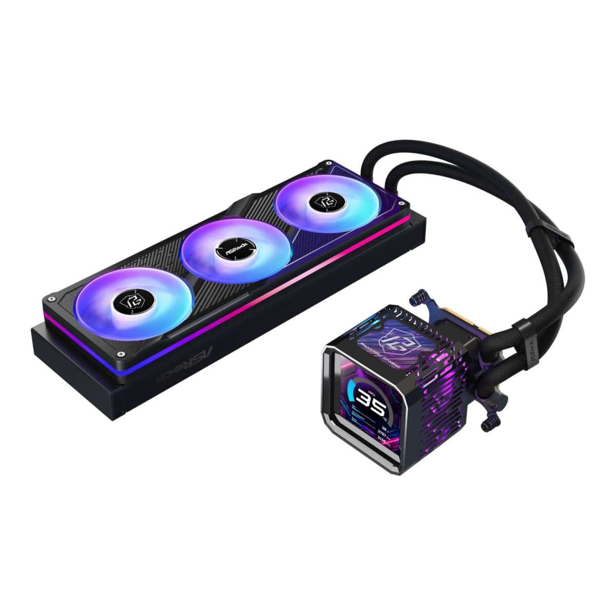 ASRock Phantom Gaming 360 LCD AIO Liquid CPU Cooler Black
