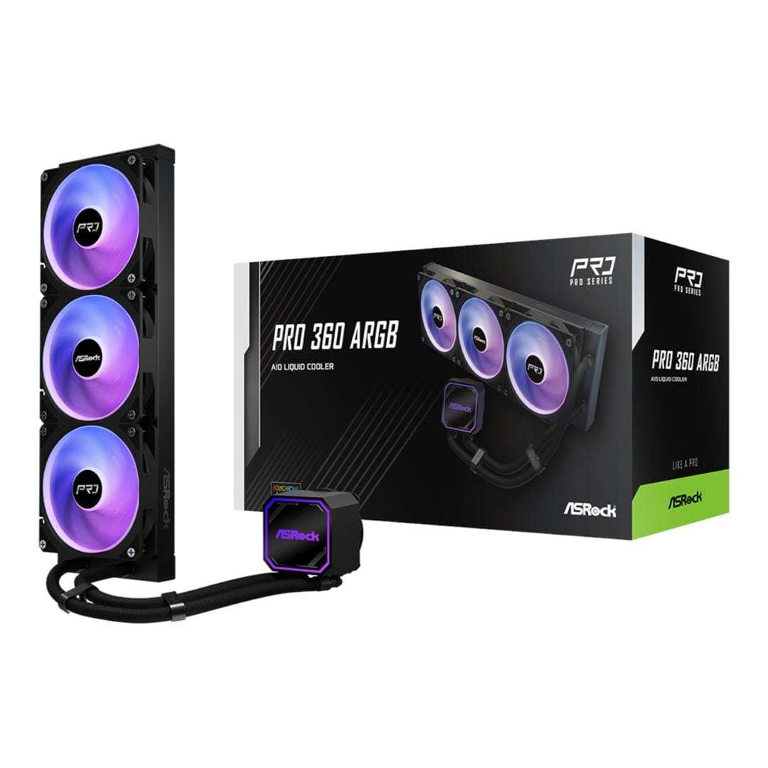 ASRock PRO 360 ARGB AIO Liquid CPU Cooler Black