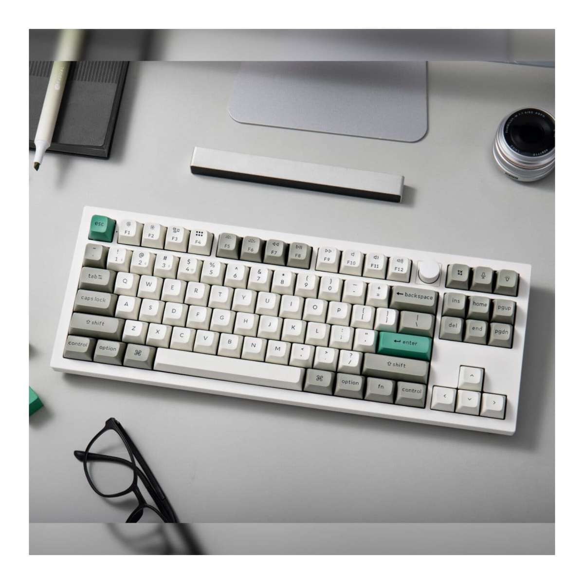 KeyChron Q3 Max QMK/VIA Wireless Custom Mechanical Keyboard - Shell White Q3M-P1